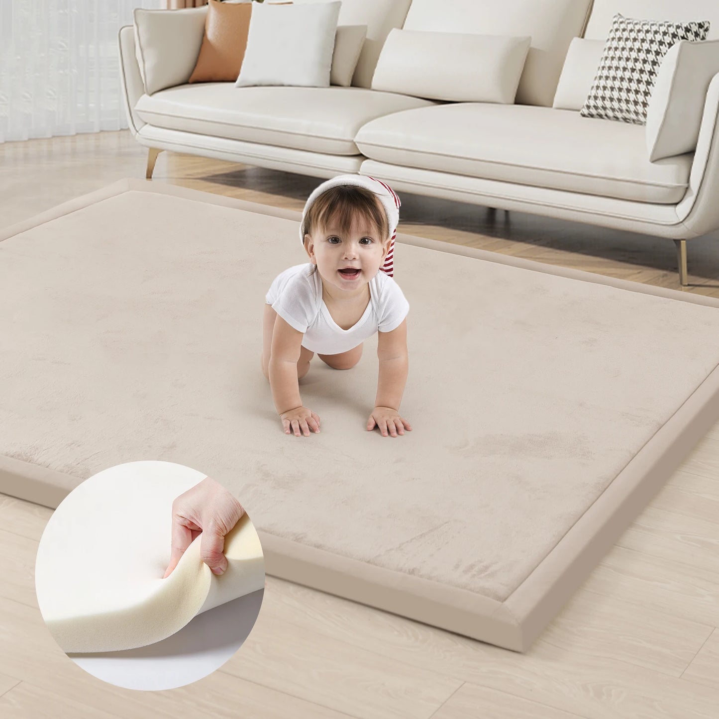 PaPaMat Memory Foam Playpen Carpet With Non Slip Bottom