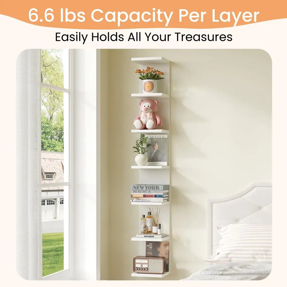 7 Tier Floating Wall Shelf Wall Mounted Display And Storage