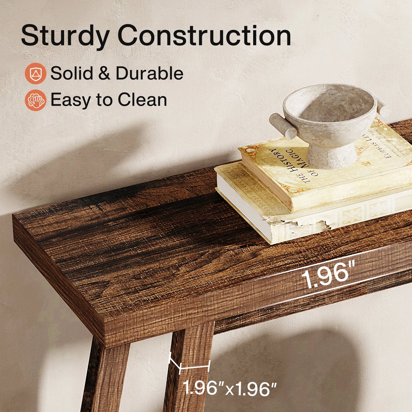 Tribesigns Wood Console Entryway Table With Two Tier Storage
