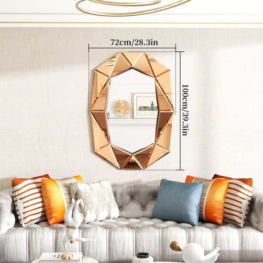 Faceted Geometric Wall Mirror