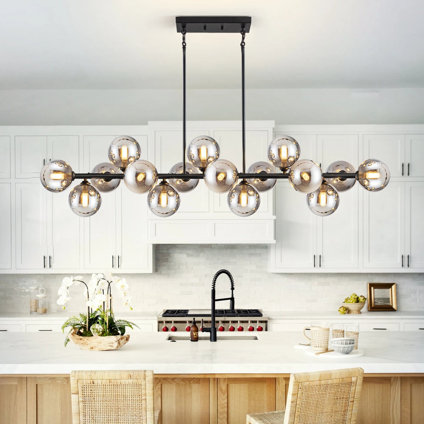 Mid Century Modern Sputnik 16 Light Chandelier for Dining Room