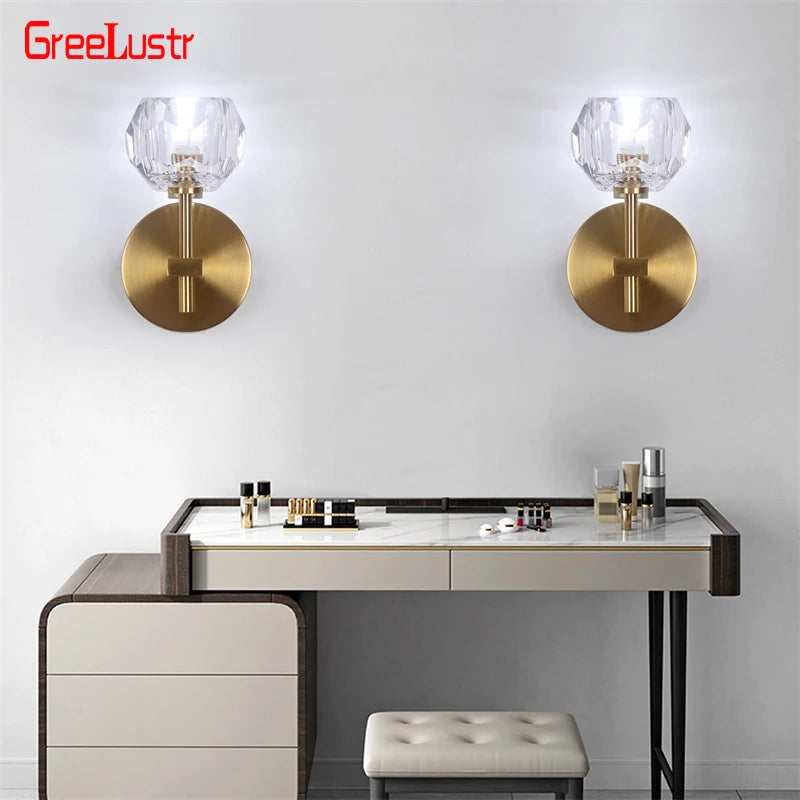 GreeLustr Modern Crystal G9 Wall Sconce Lamp For Bedroom