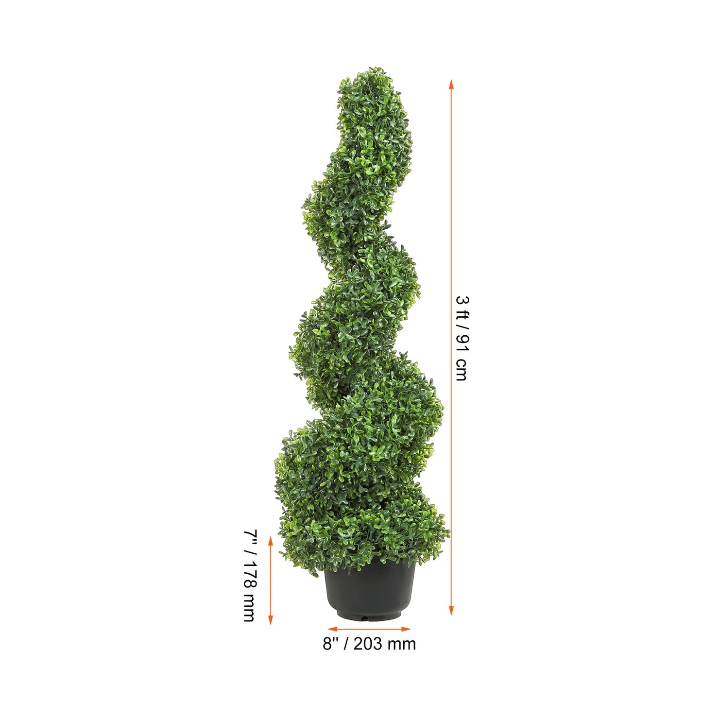 SucceBuy Artificial Boxwood Tower Topiary Spiral Plant Outdoor Decor