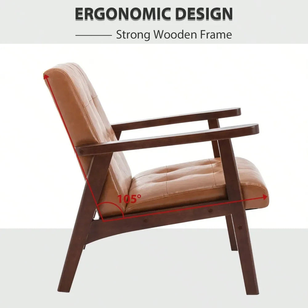 XMSJ Leather Reading Armchair and Dining Chairs for Living Room Bedroom