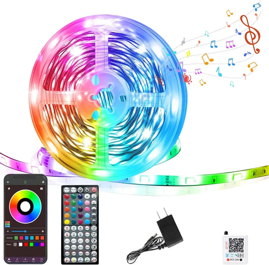 RGB LED Strip Lights With Music Sync Remote App Control