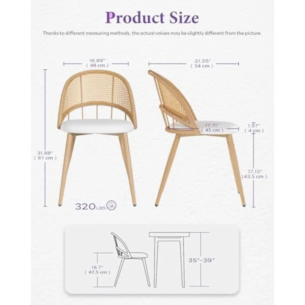 Mid-Century Rattan Back Dining Chairs – Set of 4
