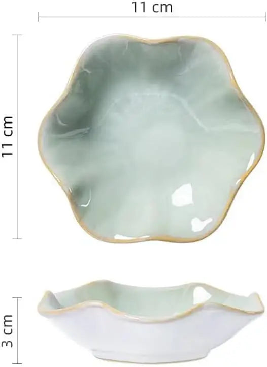 Lotus Leaf Shaped Ceramic Trinket Tray Jewelry Storage