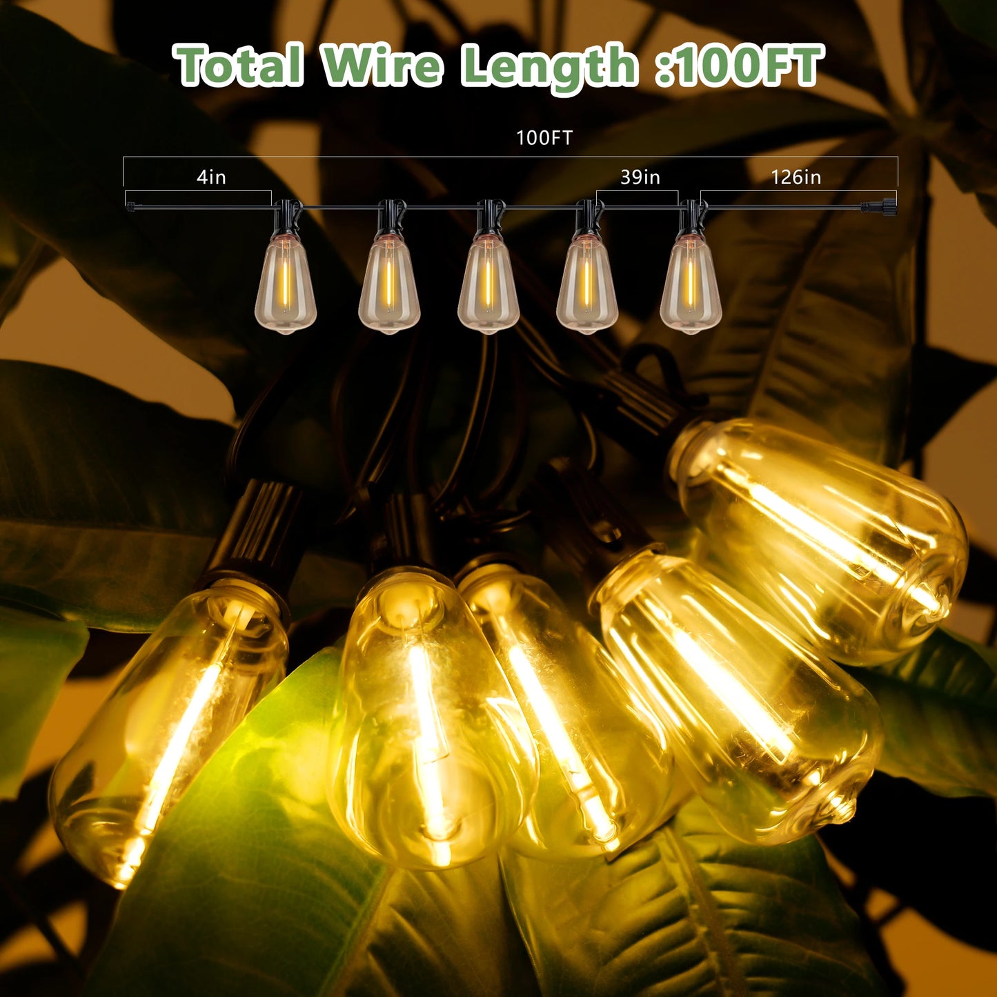 ARLGSITE Solar Outdoor String Lights IP65 Waterproof