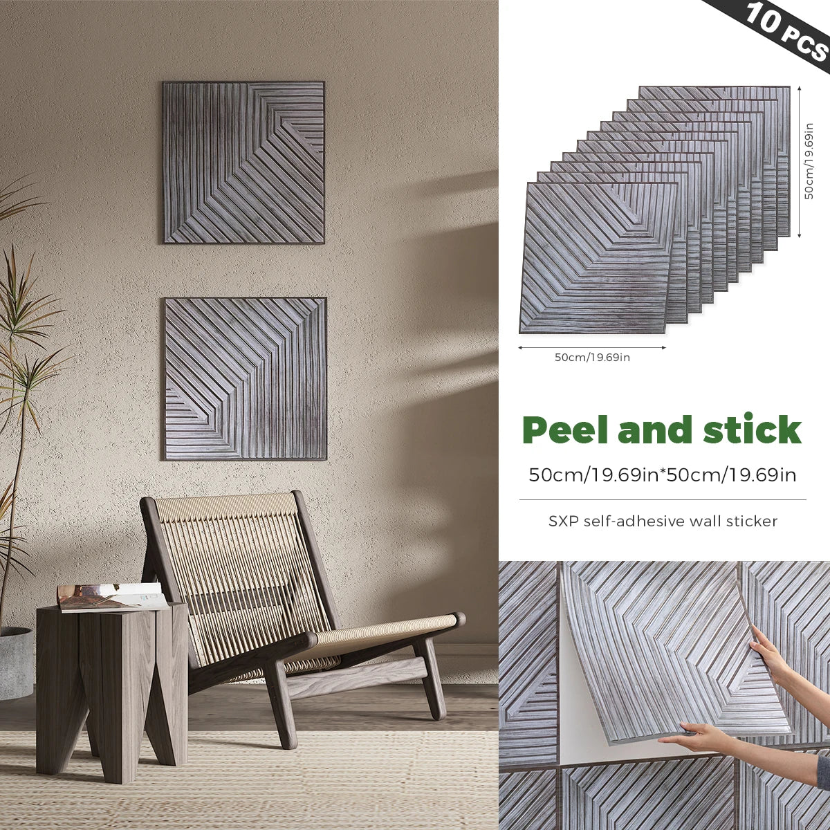 3D Foam Wall Decor Panels Self Adhesive 10 Pcs Wall