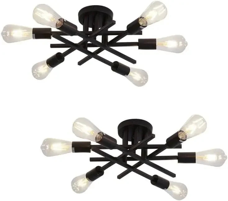 Semi Flush Mount Sputnik Ceiling Light Fixture For Farmhouse Dining