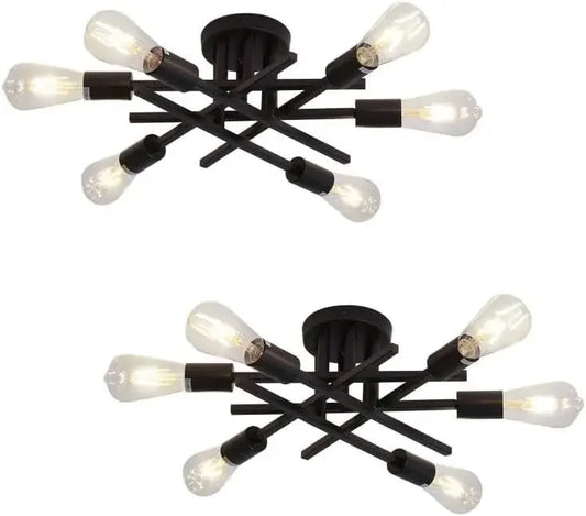 Semi Flush Mount Sputnik Ceiling Light Fixture For Farmhouse Dining