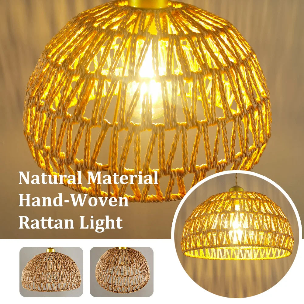 DF LIGHT HOUSE Bamboo Iron E26 Ceiling Chandelier Pendant