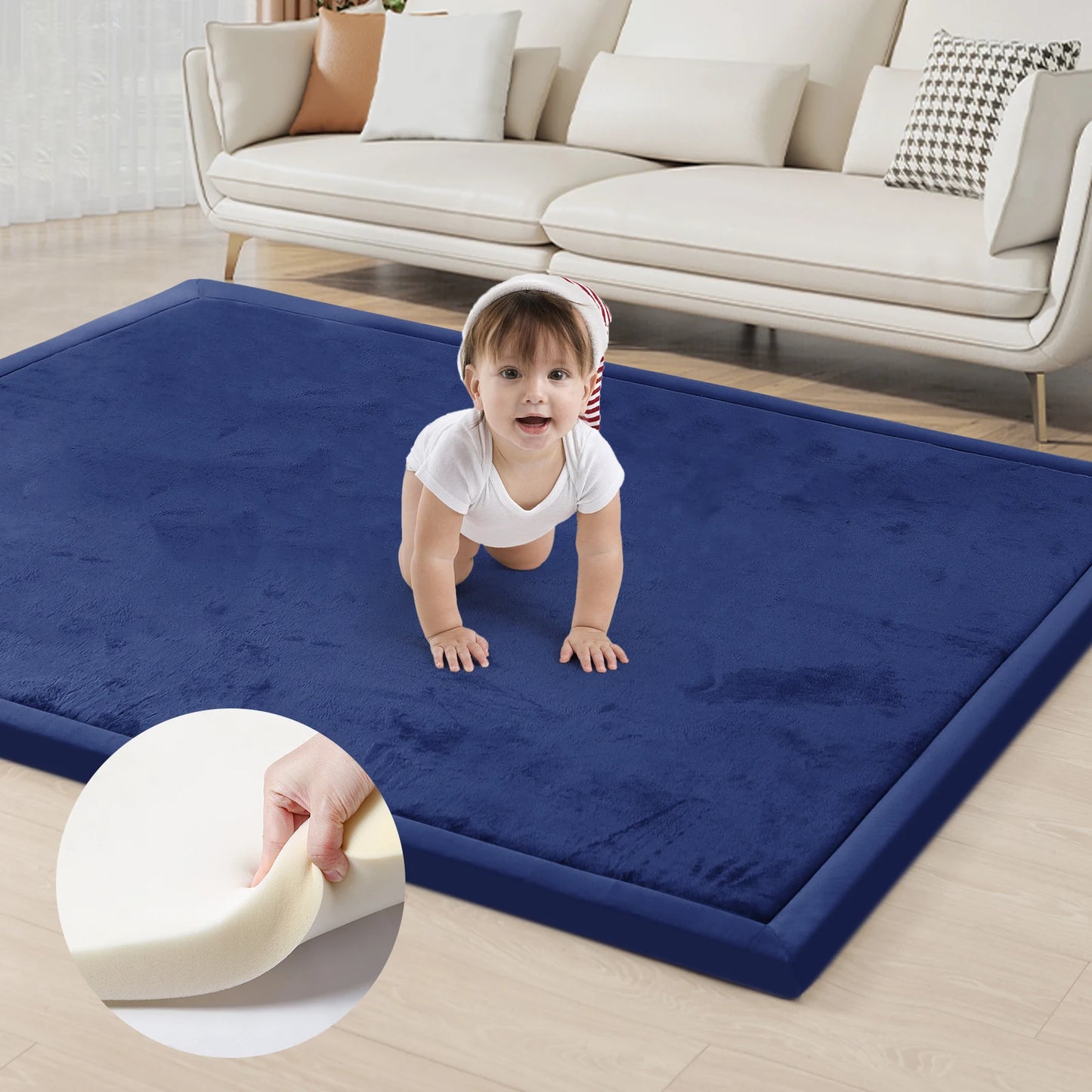 PaPaMat Memory Foam Playpen Carpet With Non Slip Bottom