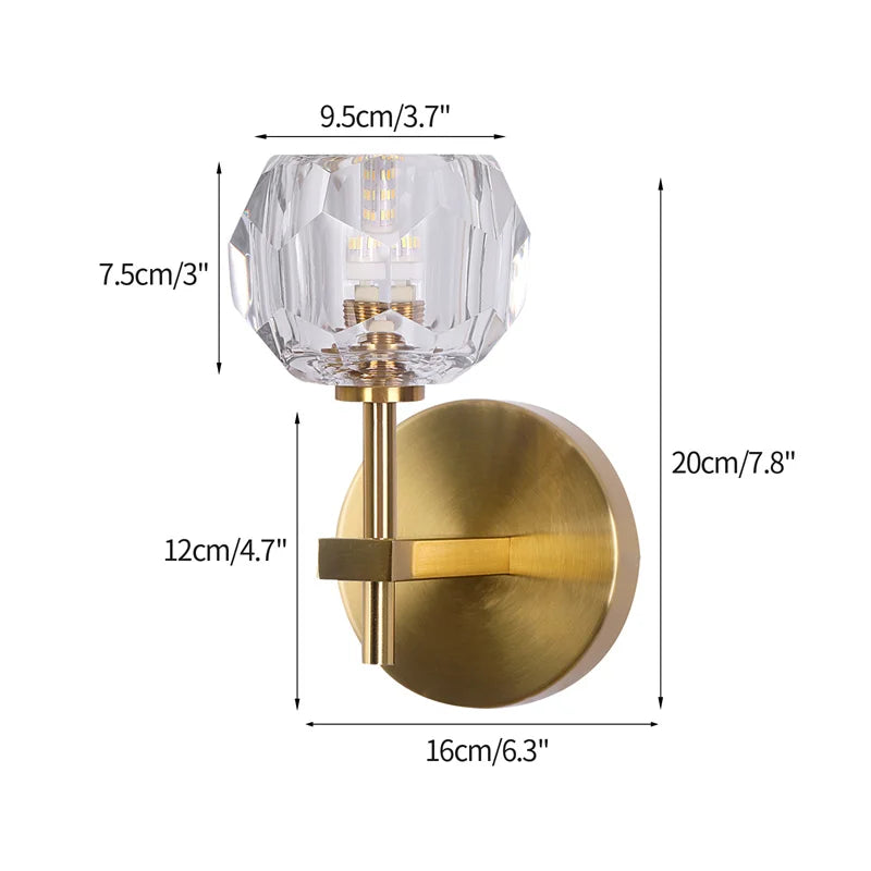 GreeLustr Modern Crystal G9 Wall Sconce Lamp For Bedroom
