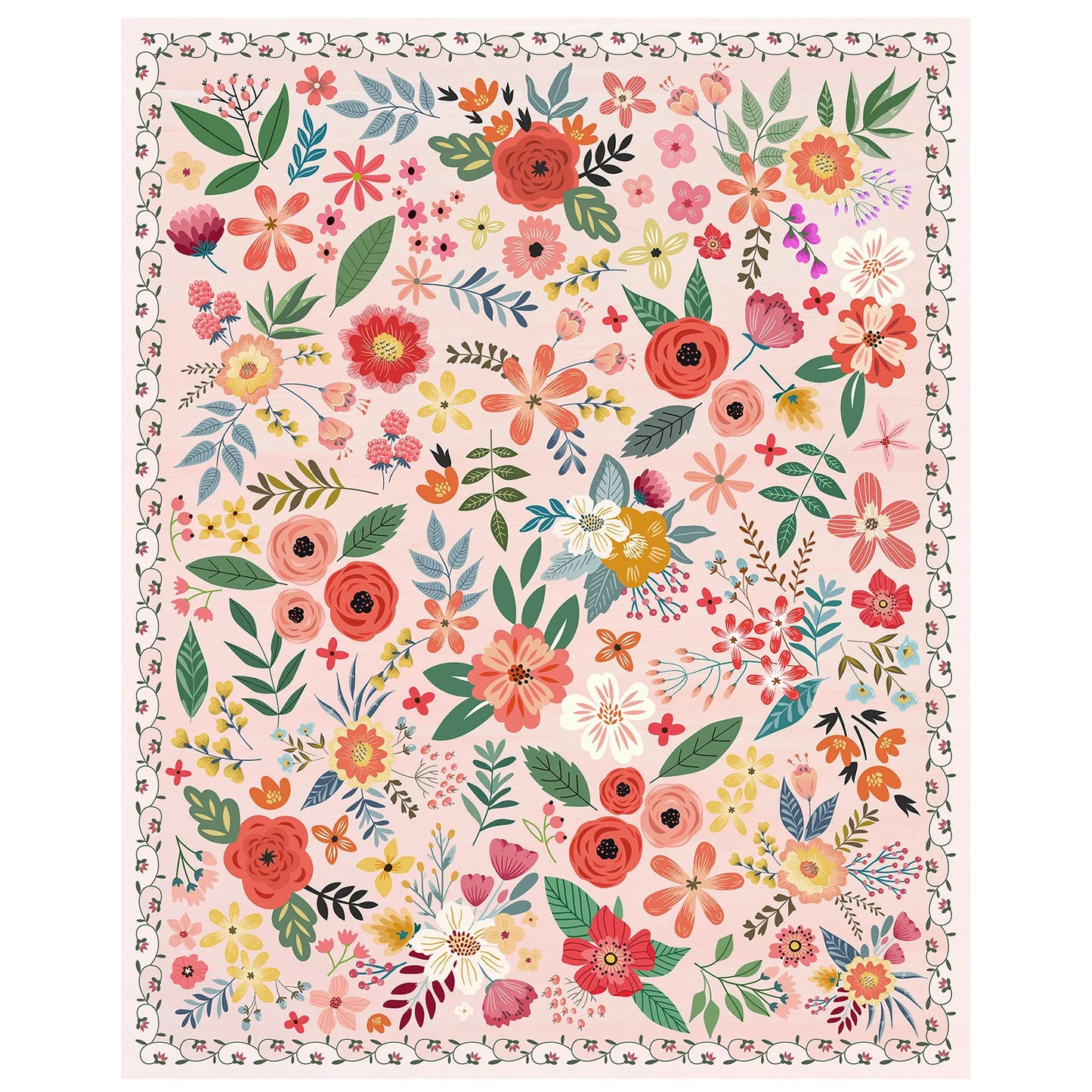 Soft Boho Floral Area Rug Washable Non Slip Living Room