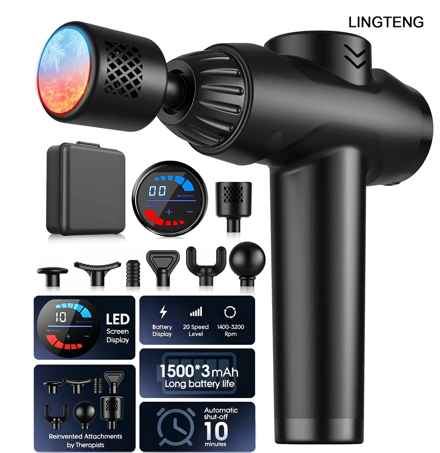 LingTeng Massage Gun With Hot And Cold For Deep Tissue