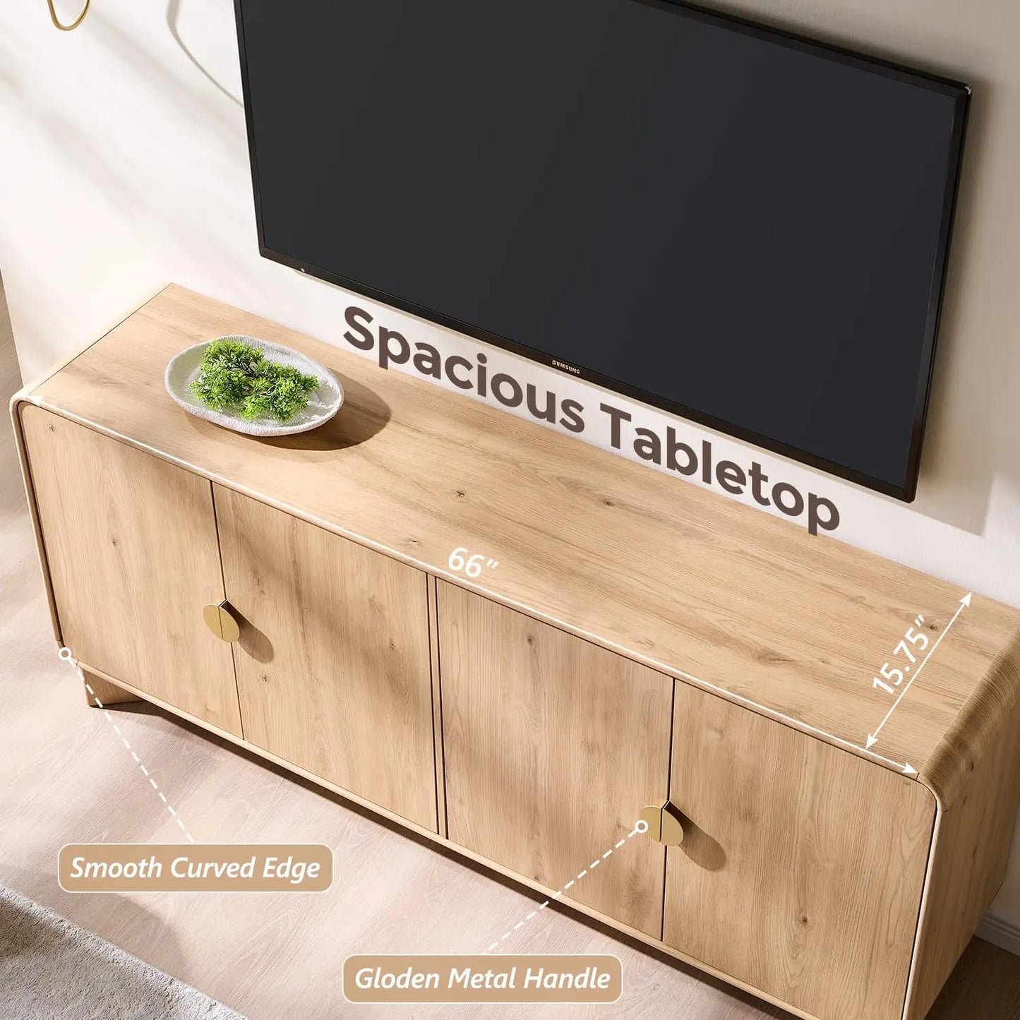 HUANZHUANG Modern Buffet Cabinet With Storage And Adjustable Shelves