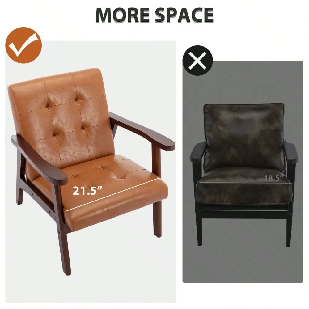 XMSJ Leather Reading Armchair and Dining Chairs for Living Room Bedroom