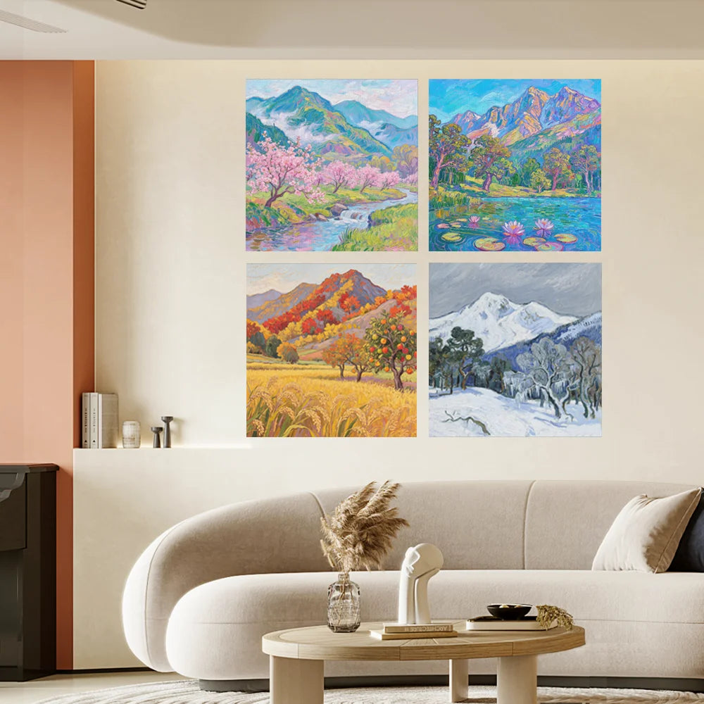 Four Seasons Canvas Oil Painting Wall Art HD Print