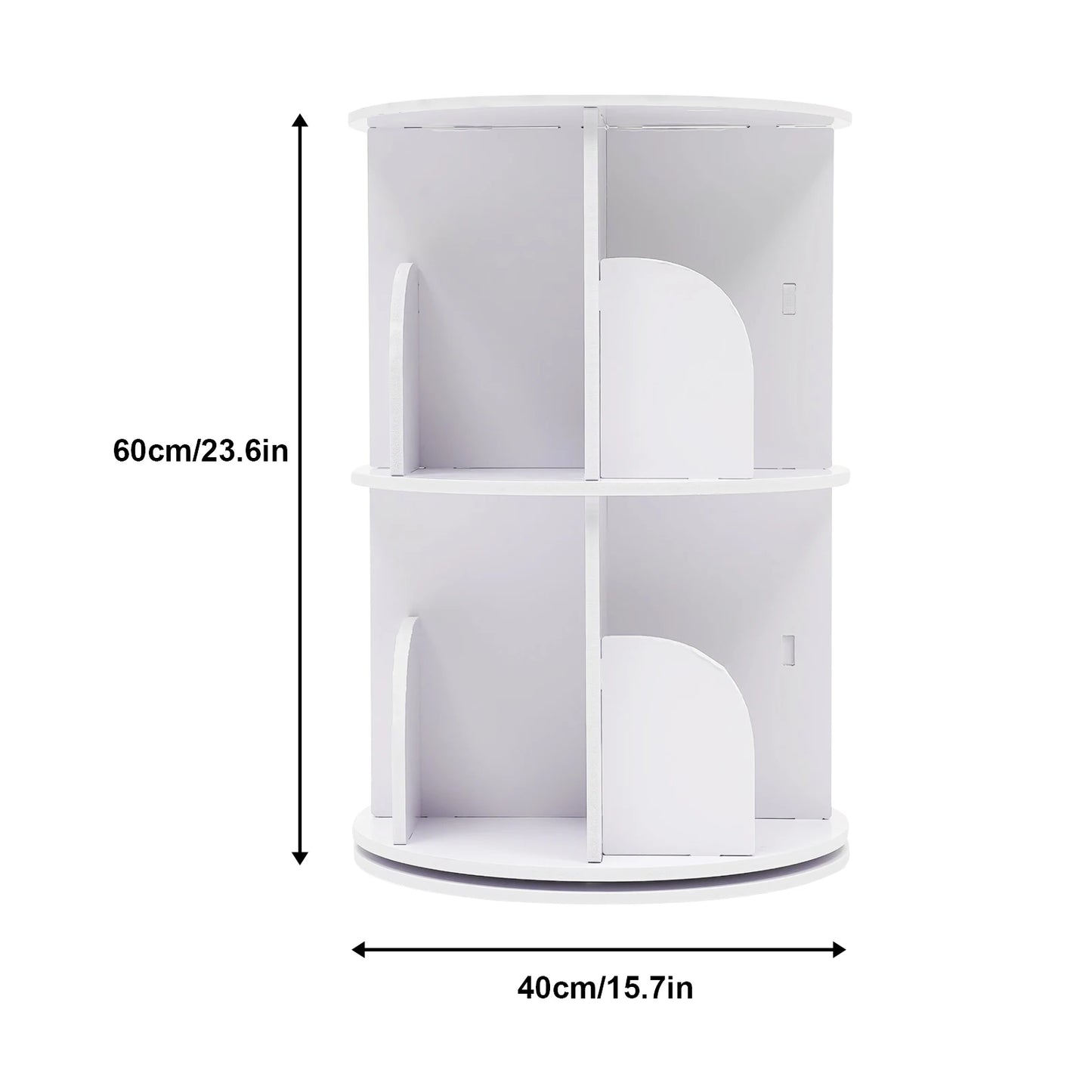 Rotatable Wooden Bookshelf With 360 Degree Display Stand Organizer