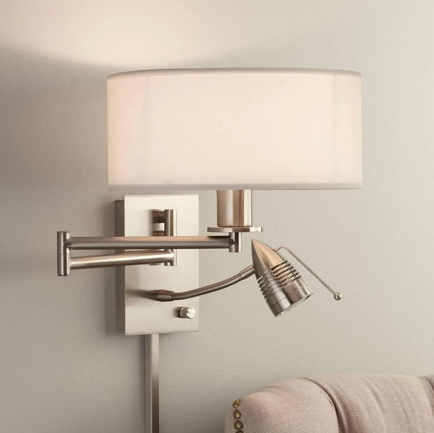 Radix Modern Swing Arm Wall Lamp With Cord LED Shade
