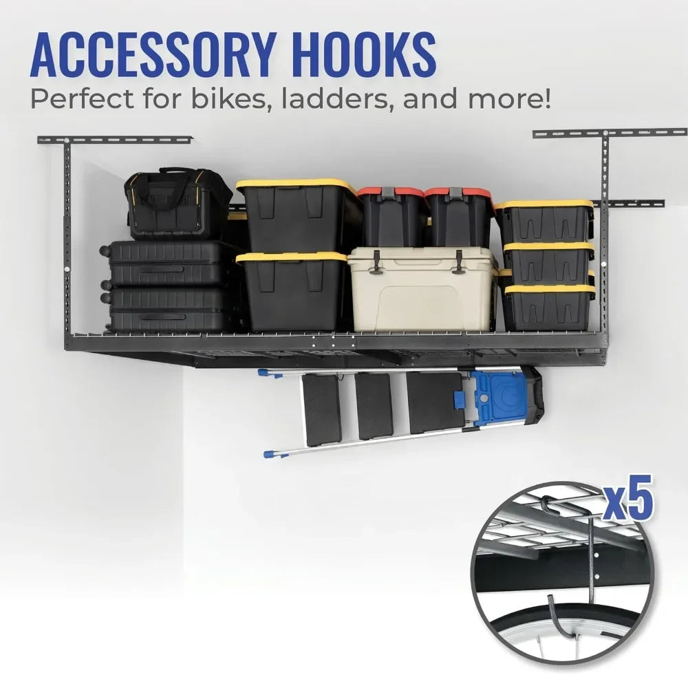 Heavy Duty Garage Ceiling Storage Rack 600 Pound Capacity