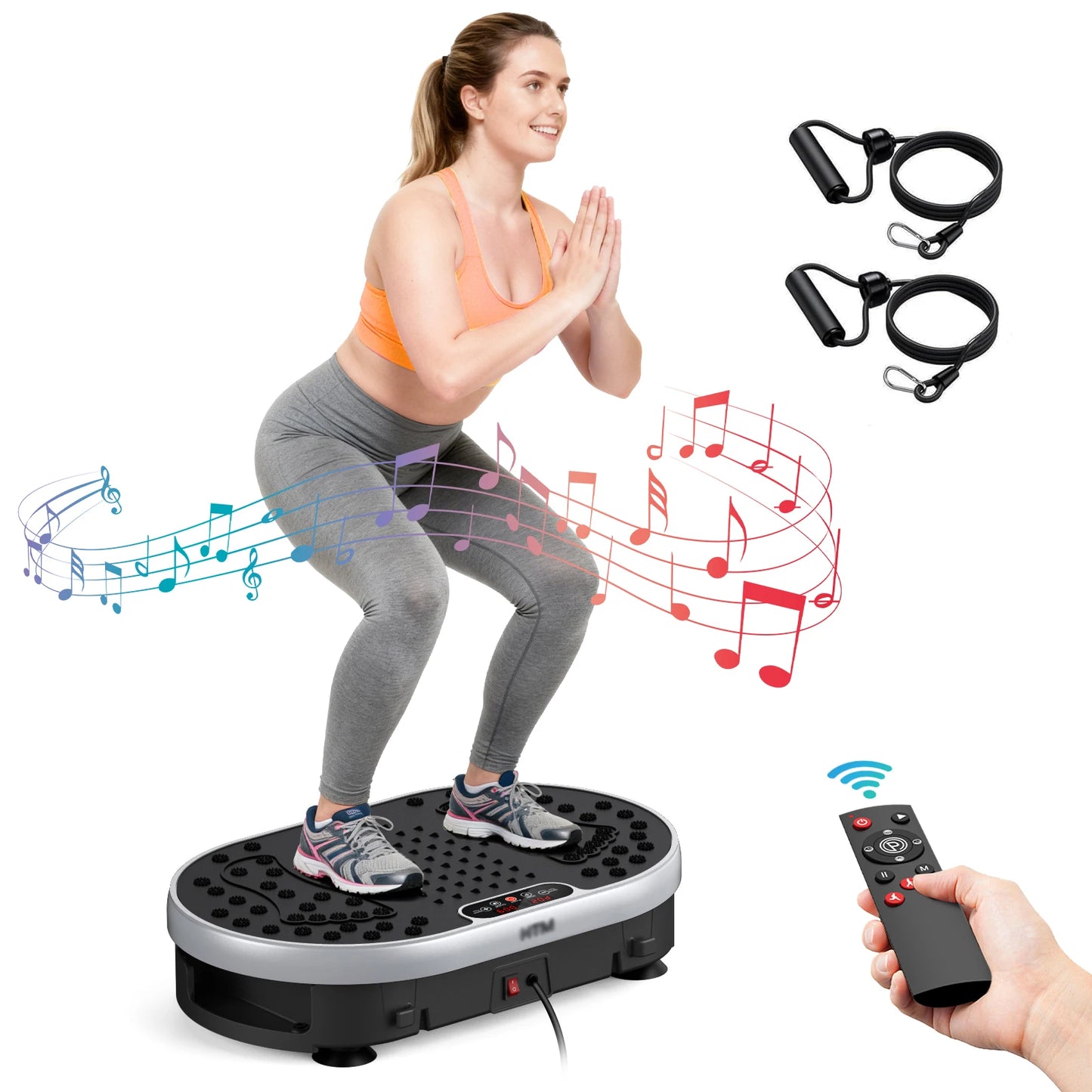 HTM Whole Body Vibration Plate Exercise Machine With Handles