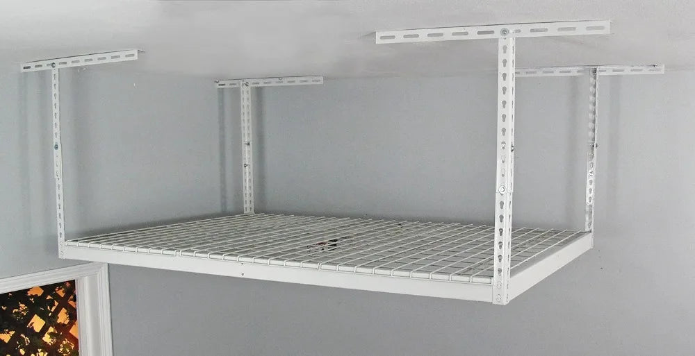 Heavy Duty 4x6 Overhead Garage Storage Rack, 500 lb Capacity, Adjustable Steel Ceiling Mount Shelves, 2 Pack