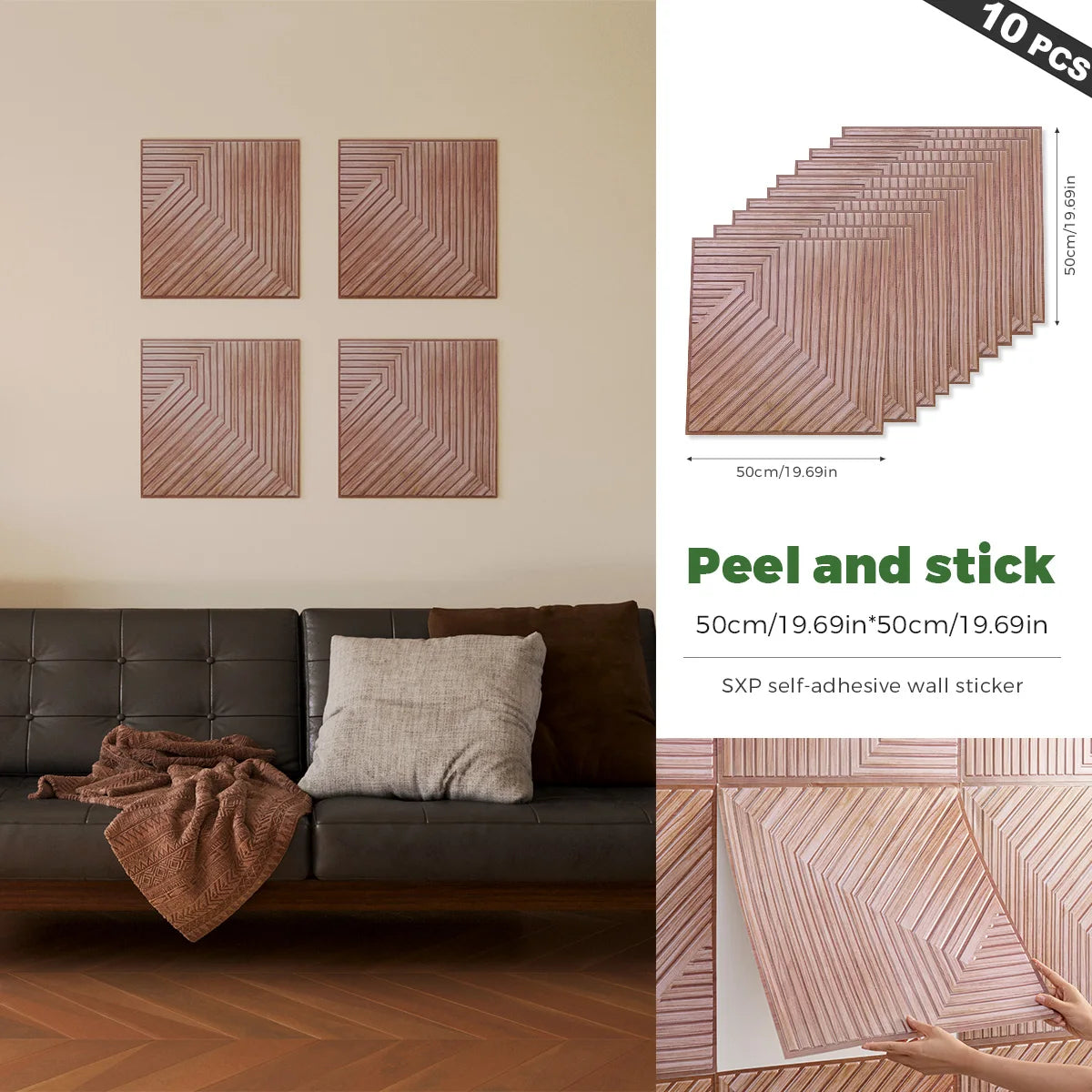 3D Foam Wall Decor Panels Self Adhesive 10 Pcs Wall