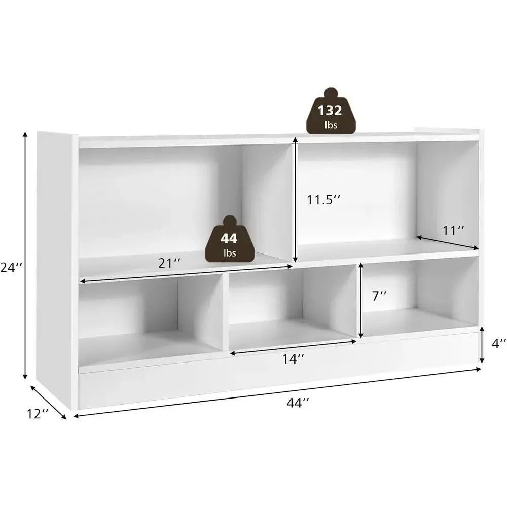 Wooden Five Section Toy Storage Organizer For Kids Classroom