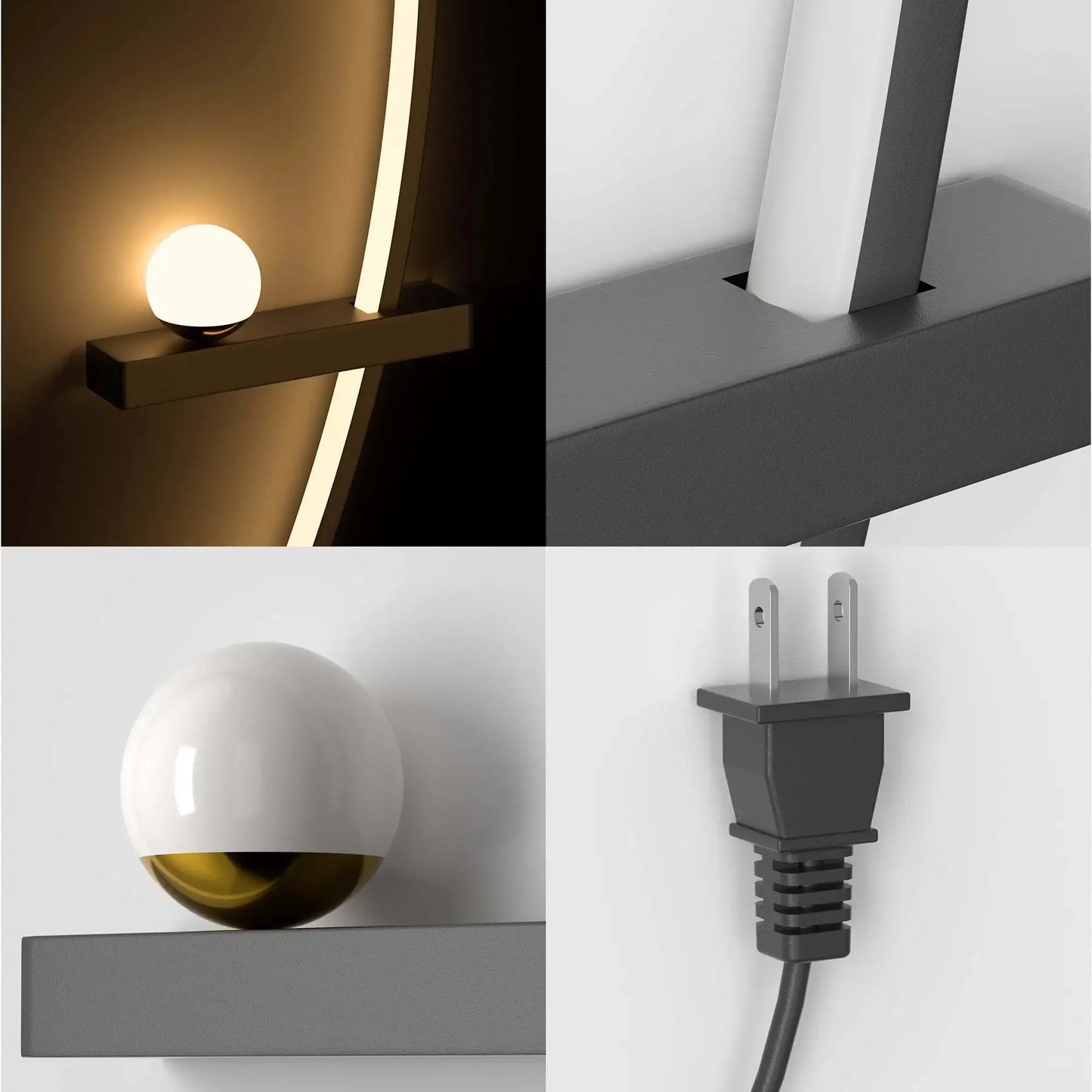 Modern Adjustable LED Wall Sconce Arc Lamp for Bedroom