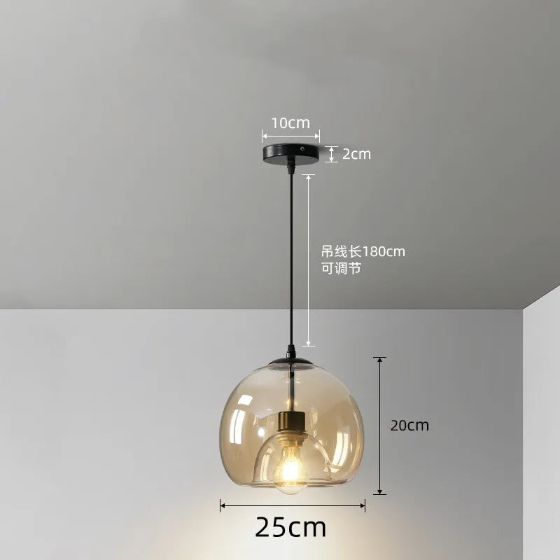 Taonusanshu Nordic Iron Glass Pendant Lamp Kitchen Island