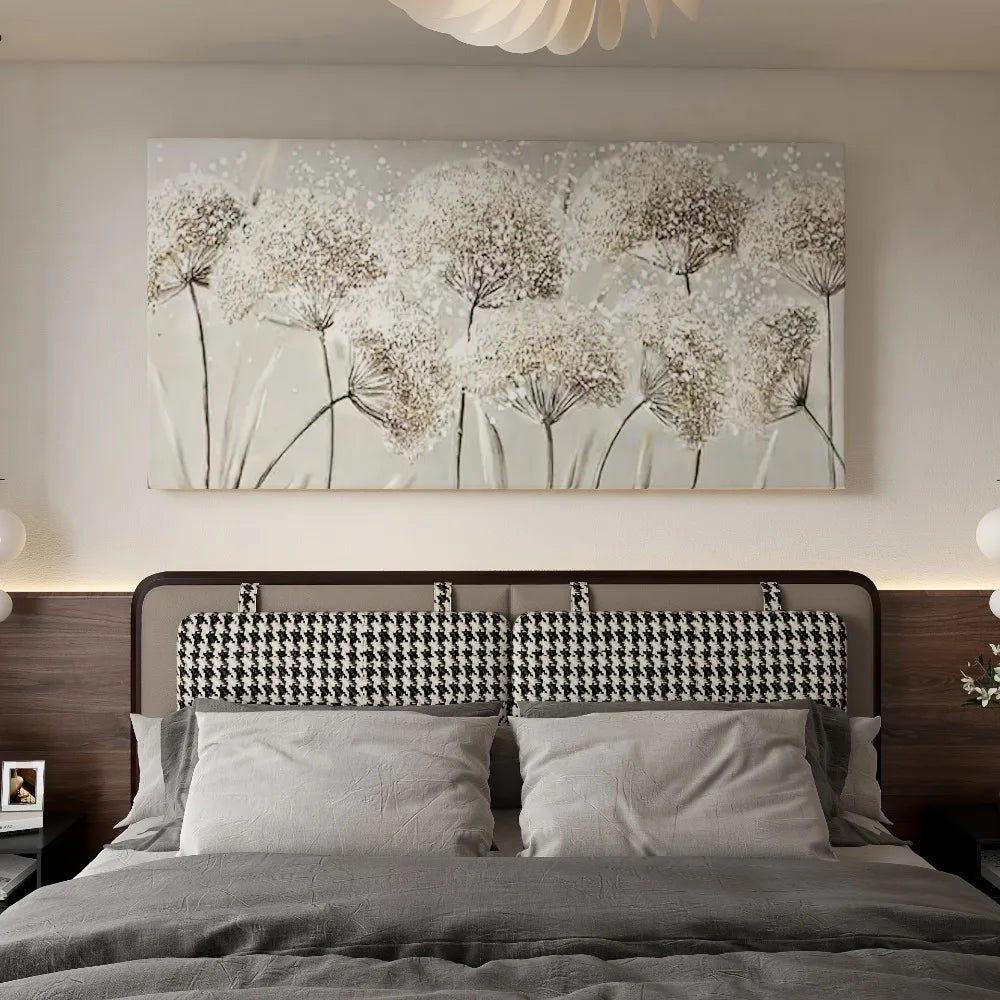 Nordic Style Dandelion Wall Art Wood Framed Canvas Print