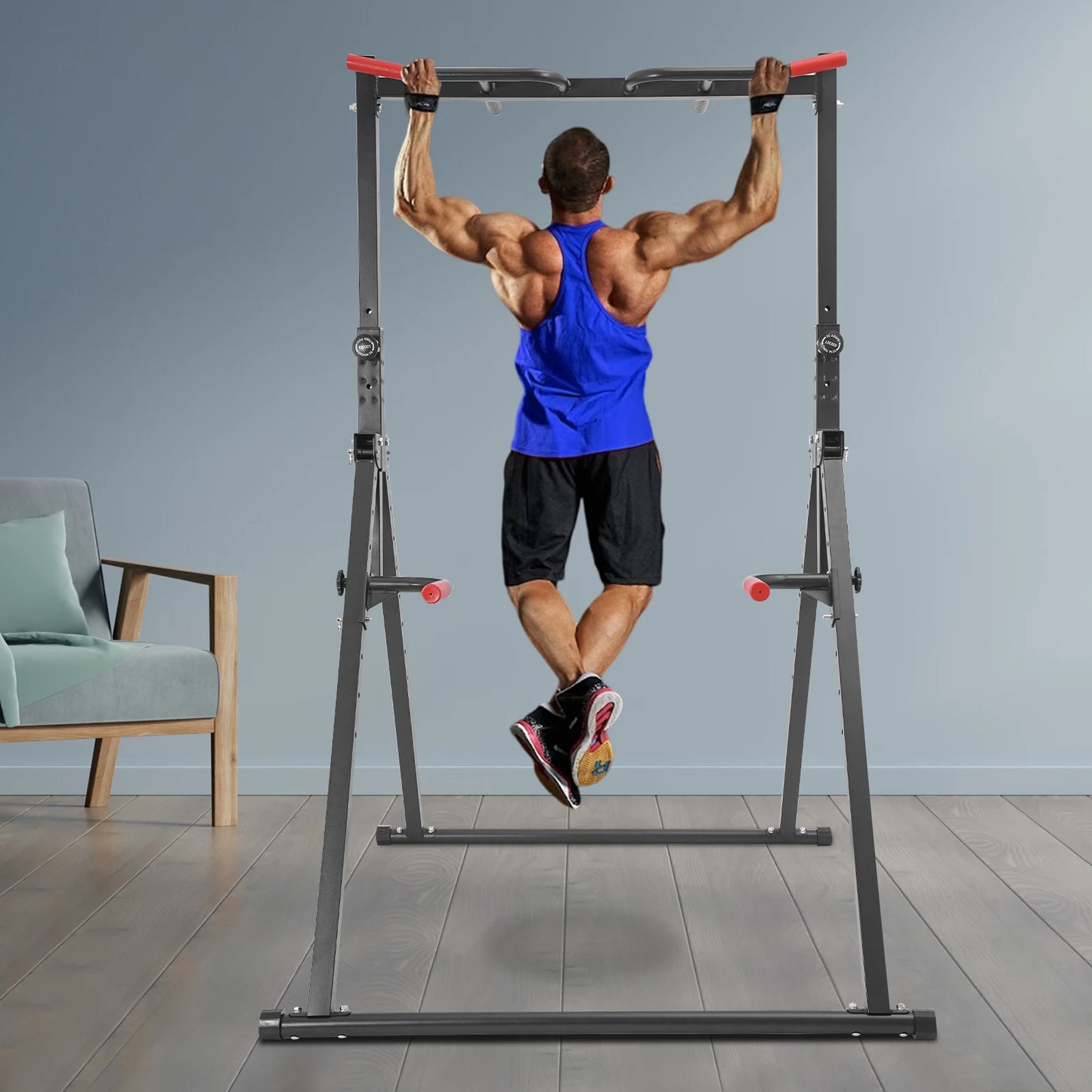 Power Tower 440LBS Pull Up Bar Dip Station Home Gym