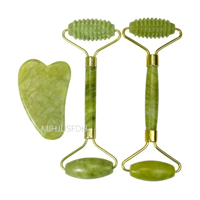 Jade Roller Massager Gua Sha Stone For Face And Body