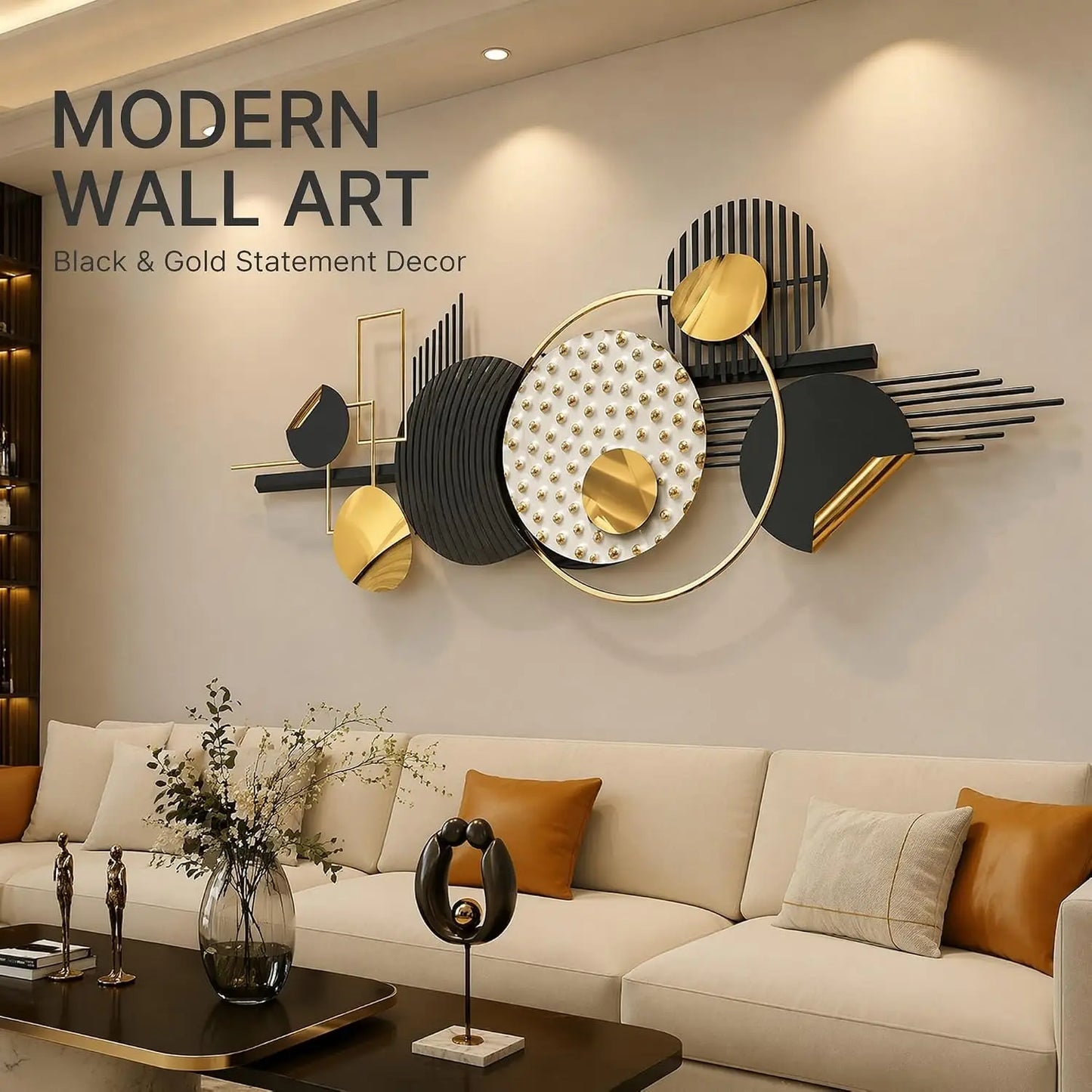 Modern Geometric Wall Art Sculpture Abstract 3D Metal Decor