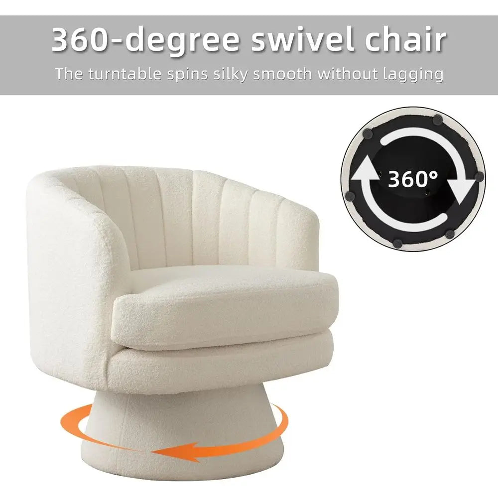 Curved Swivel Barrel Chair