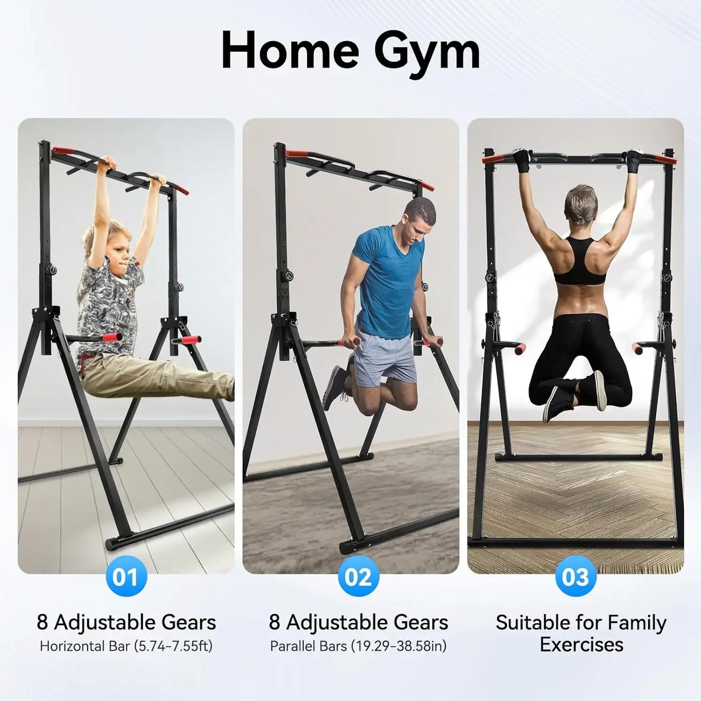 Power Tower 440LBS Pull Up Bar Dip Station Home Gym