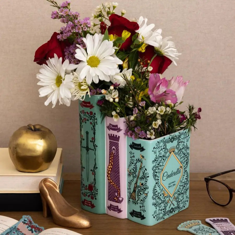 Ceramic Triple Book Stack Vase Decor For Book Lovers