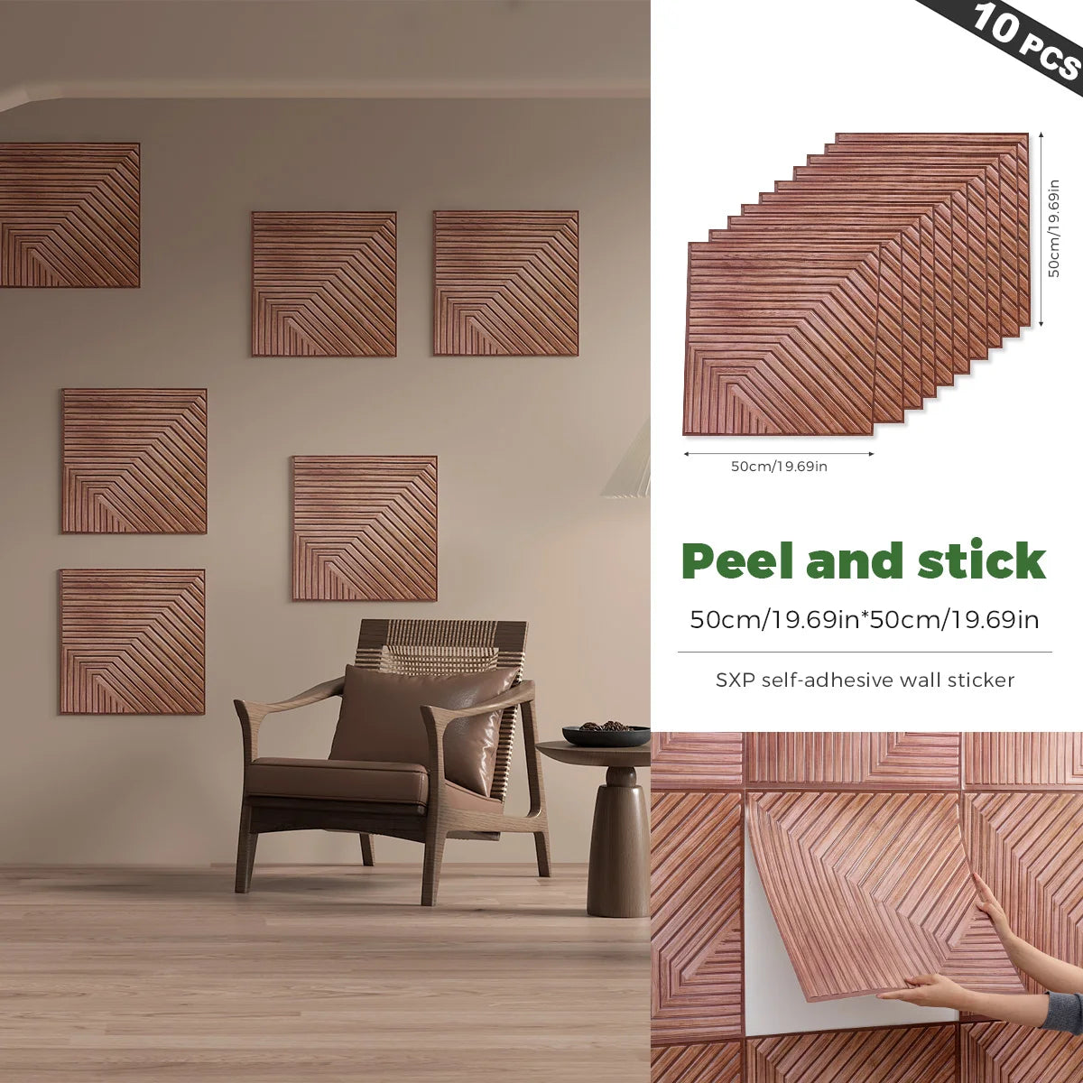 3D Foam Wall Decor Panels Self Adhesive 10 Pcs Wall