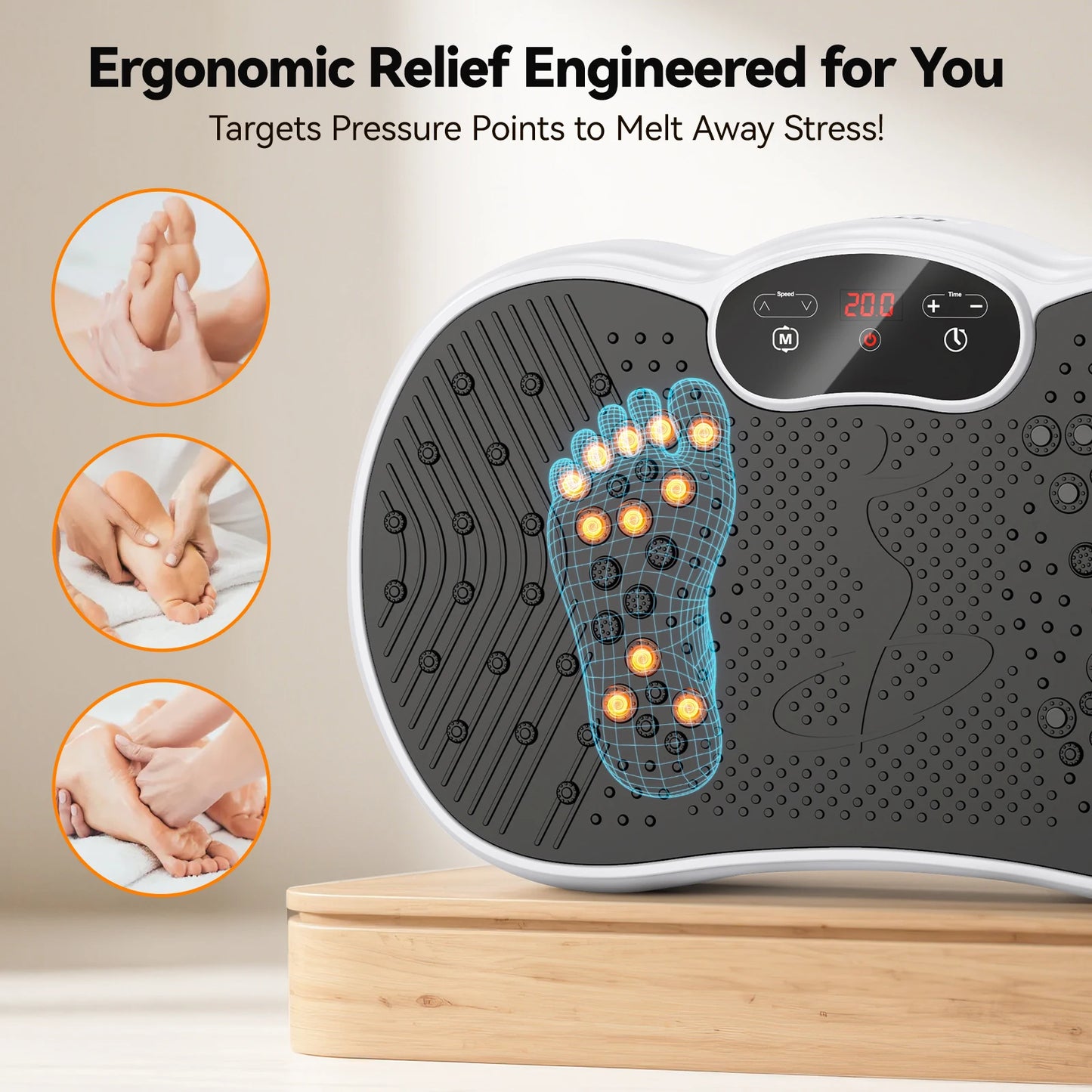 HTM Whole Body Vibration Plate Calorie Counter 120 Speed Levels