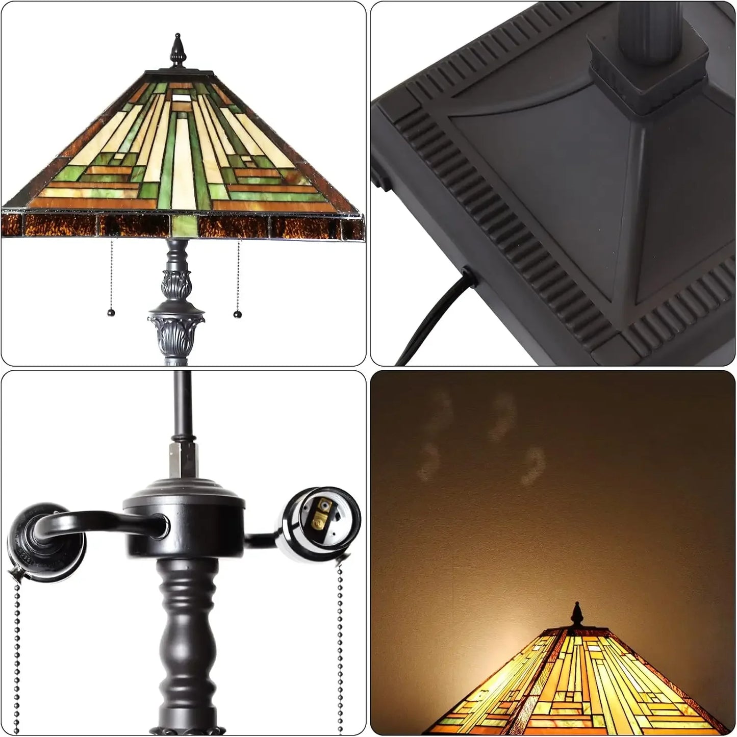 Capulina Tiffany Lamp Stained Glass Floor Lamp 2 Light