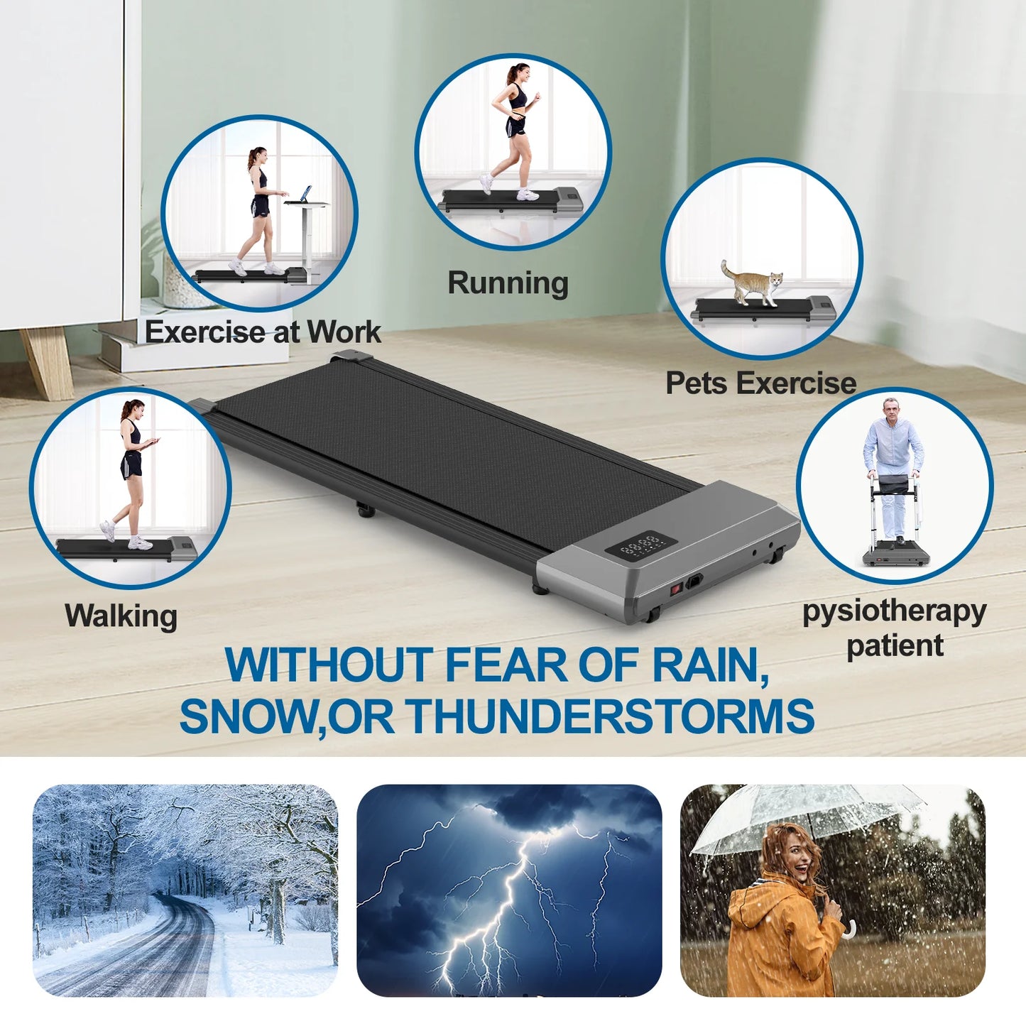 Walking Pad Mini Treadmill Under Desk 2in1 Portable Home Office