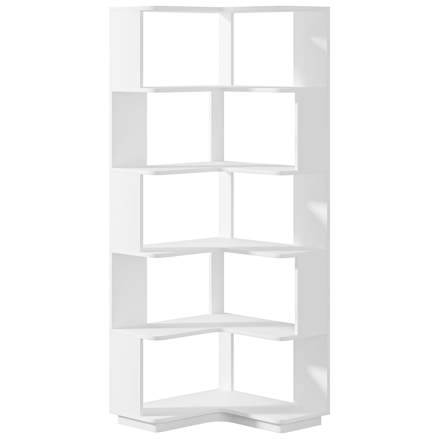 Tribesigns 6 Tier Corner Bookshelf Industrial Wood Grain Corner Shelf