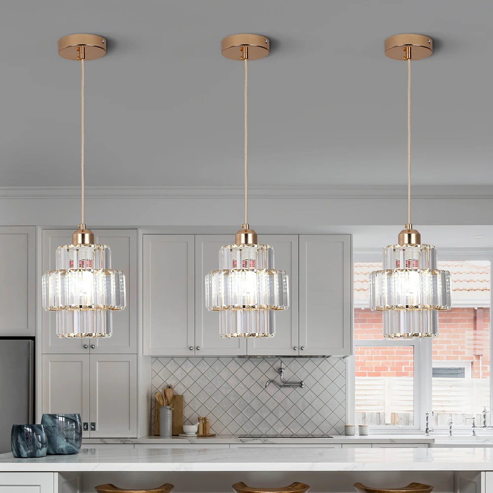 VETRULUS Led Crystal Pendant Light E27 Chandelier Modern Ceiling Fixture