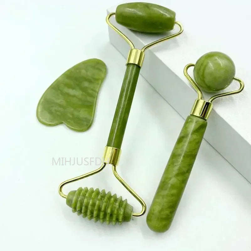 Jade Roller Massager Gua Sha Stone For Face And Body