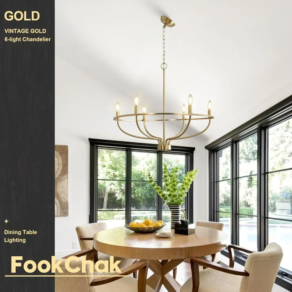 Customizable 6 Light Chandelier Fixture