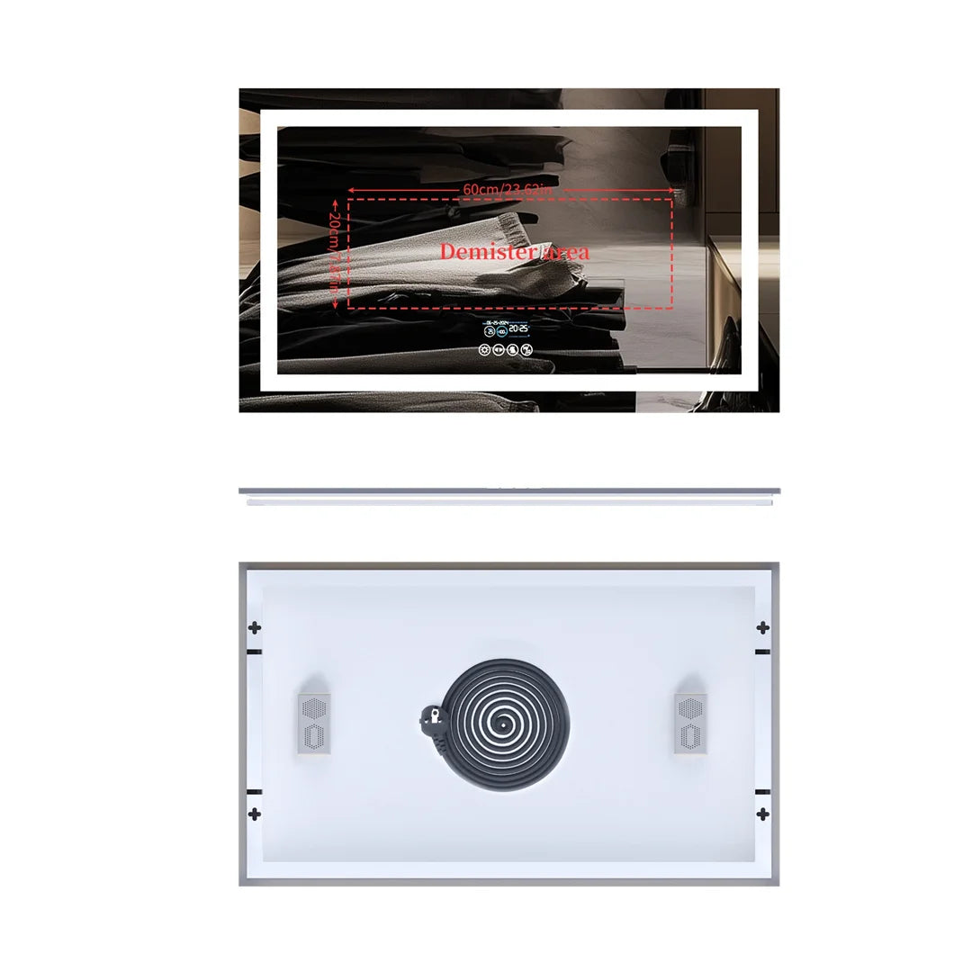 LUVODI Bluetooth Mirror With LED Light And Anti Fog Speaker