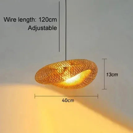 JOYINLED Handmade Bamboo Weaving LED Pendant Light Chandelier