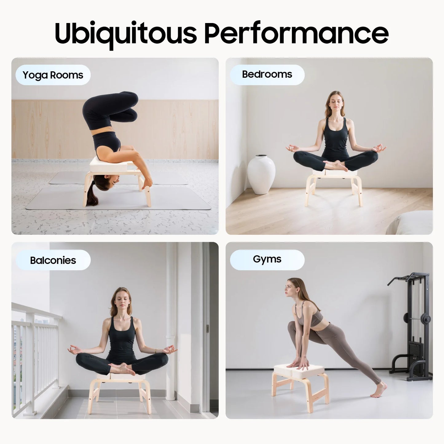 Solid Wood Yoga Headstand Bench For Inversion And Flexibility
